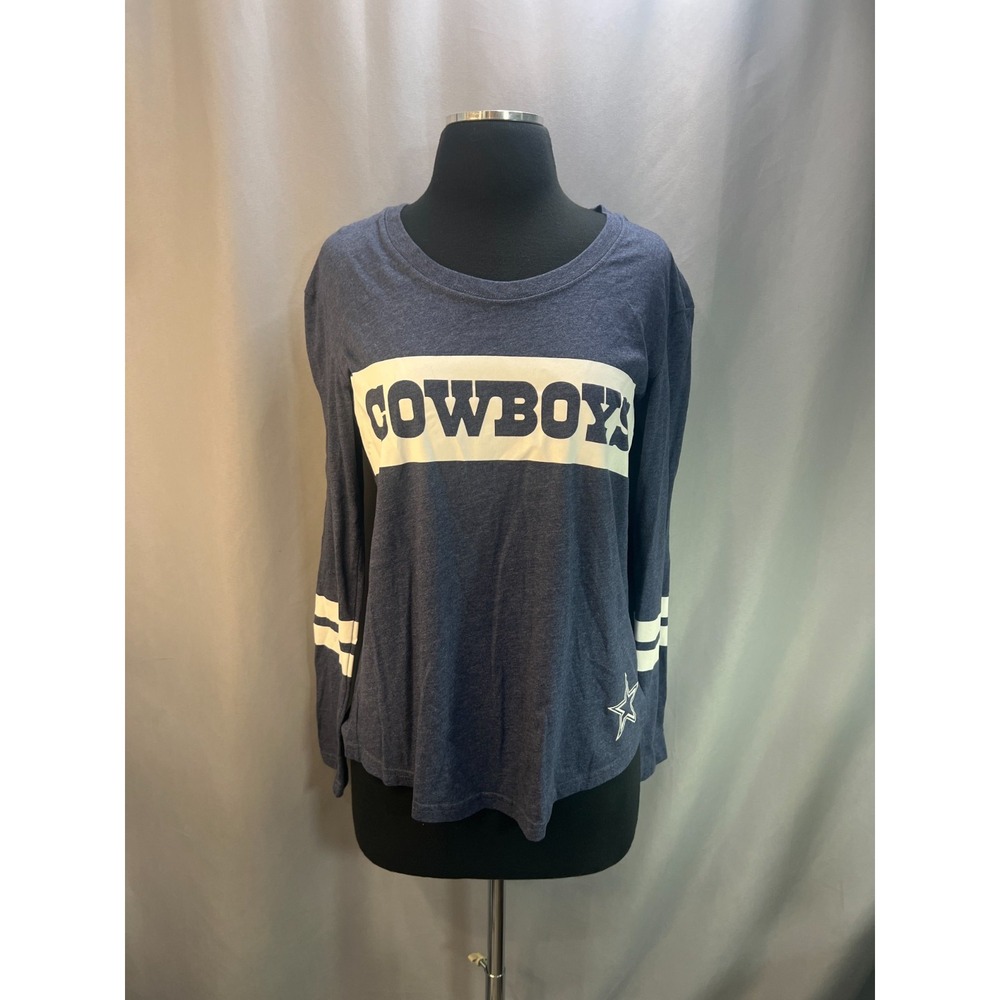 Dallas Cowboys Authentic T Shirt Womens Medium Navy Cotton Football Team NFL